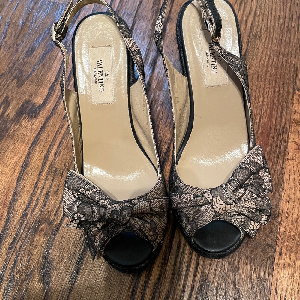 Valentino lace wedge sandals